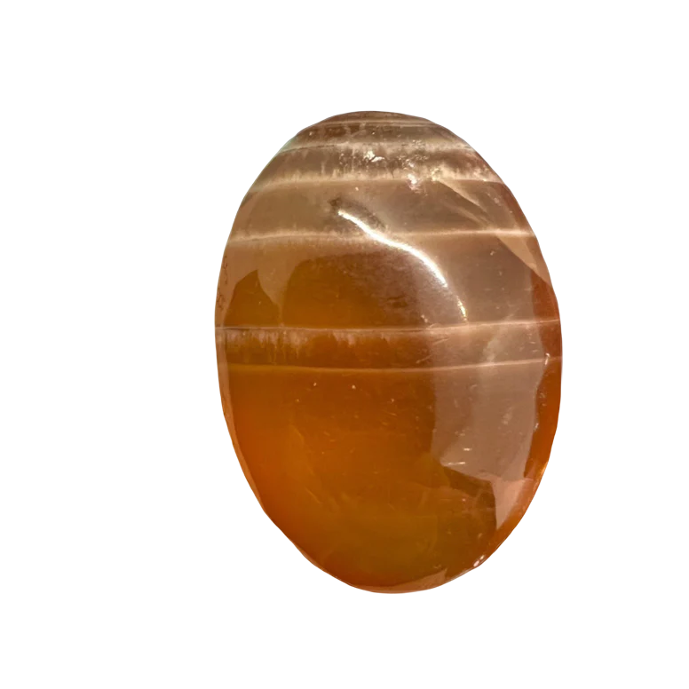 Honey Calcite Palm Stone