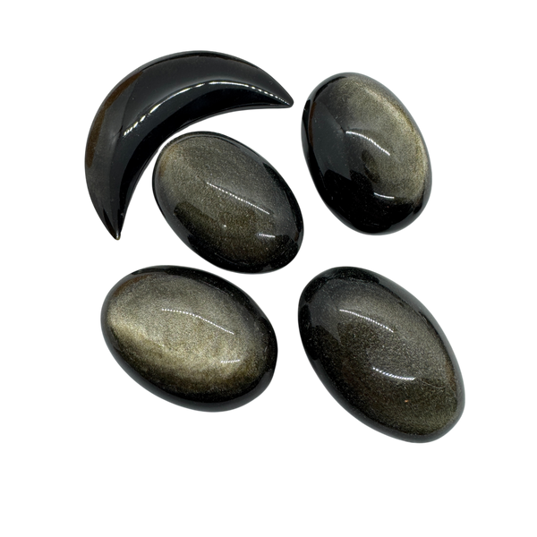 Gold Sheen Obsidian Mini Palm Stones