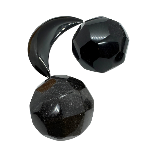 Sheen Obsidian Faceted Sphere