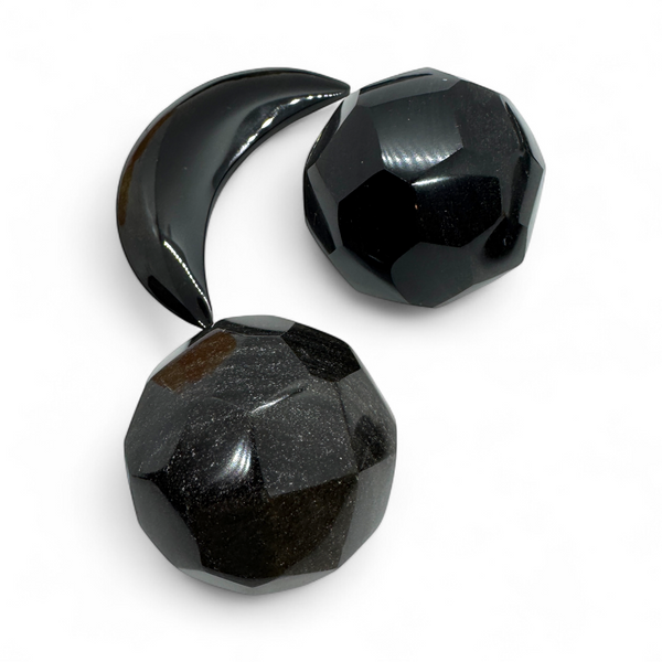 Sheen Obsidian Faceted Sphere