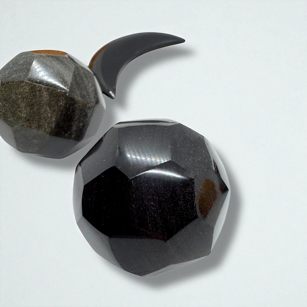 Sheen Obsidian Faceted Sphere