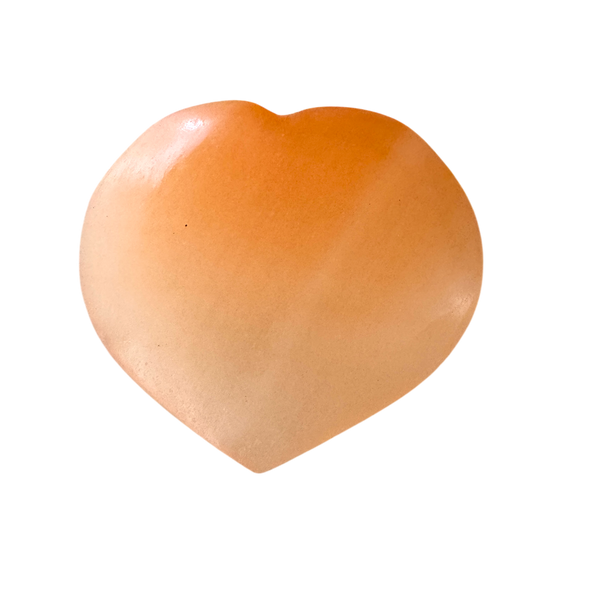 Peach Selenite Hearts