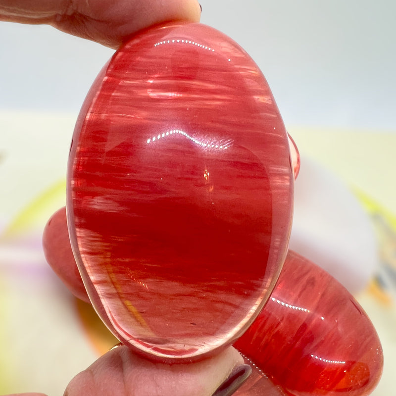 Cherry Quartz Palm Stones