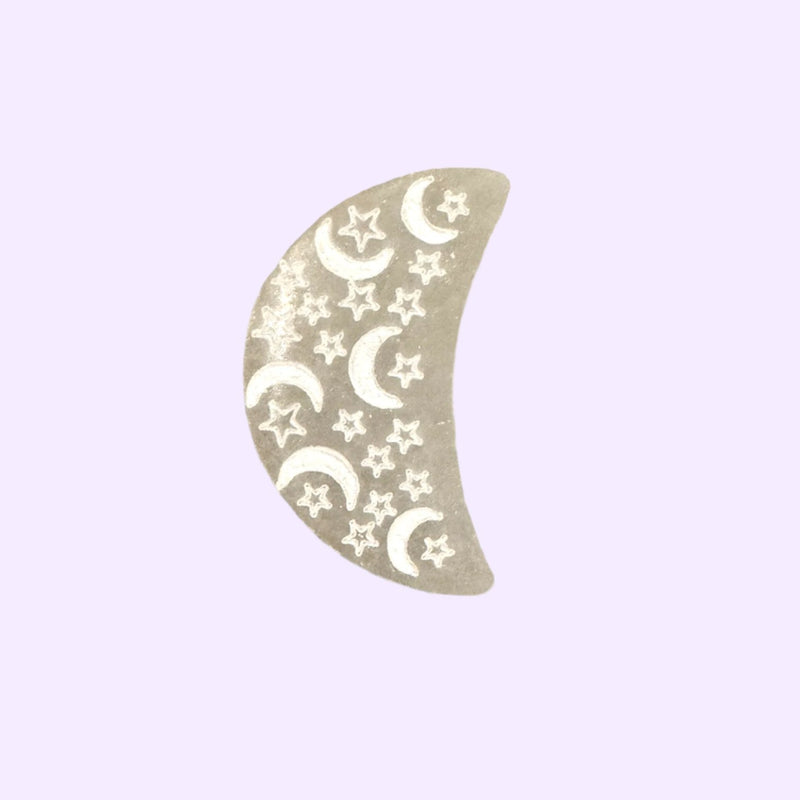 Crescent Moon Etched Selenite