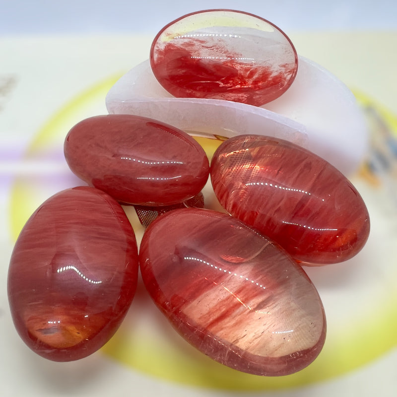 Cherry Quartz Palm Stones