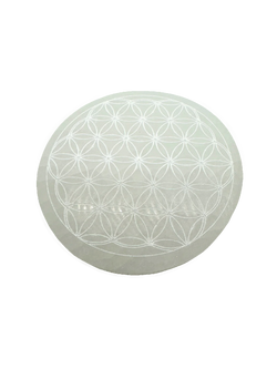 Selenite Flower of Life Charging Plate