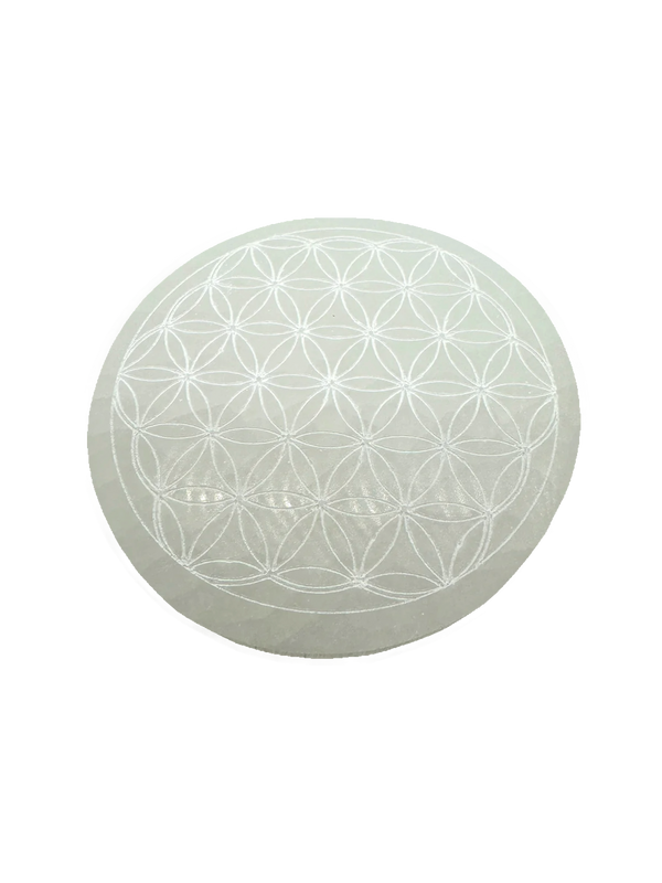 Selenite Flower of Life Charging Plate