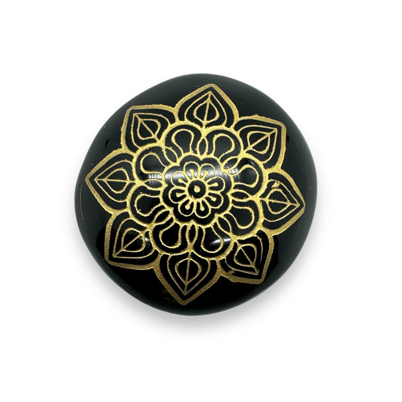 Mandala Black Obsidian