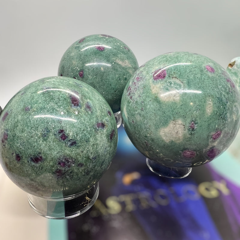 Ruby Fuchsite Mysitc Spheres