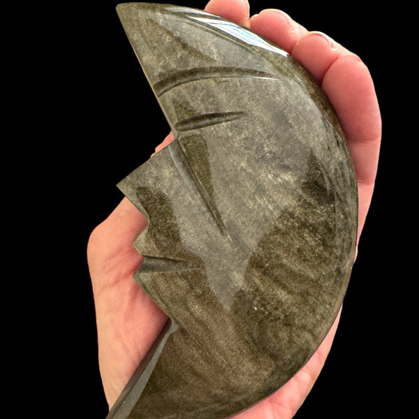 Crescent Moon Face [Sheen Obsidian]
