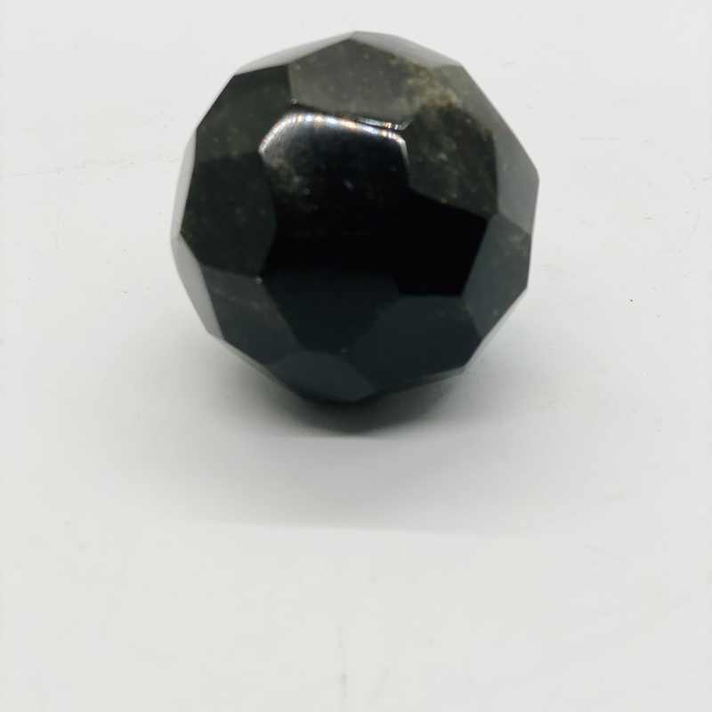 Sheen Obsidian Faceted Sphere