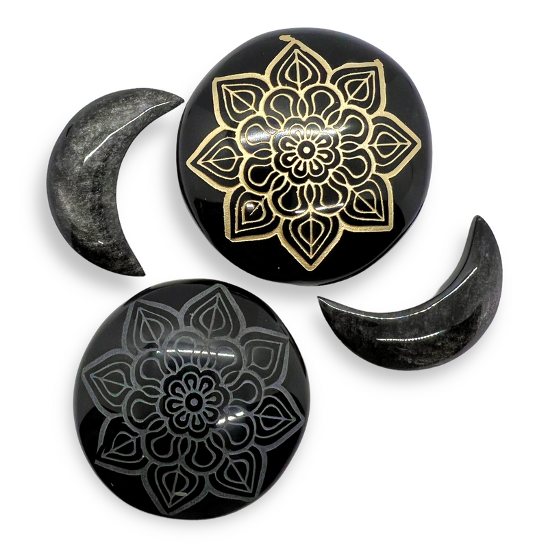 Mandala Black Obsidian