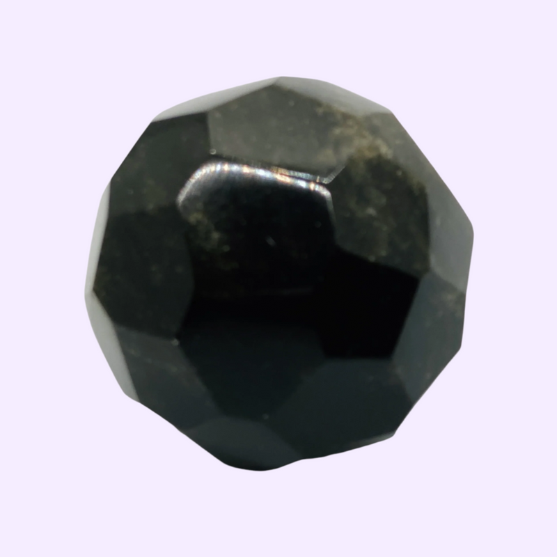 Sheen Obsidian Faceted Sphere