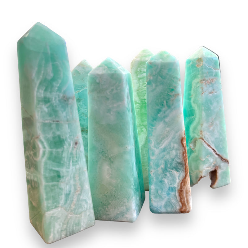 Blue-Green Aragonite Palms & Towers