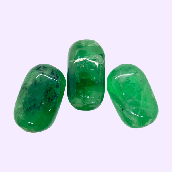 Green Fluorite Palm Stones