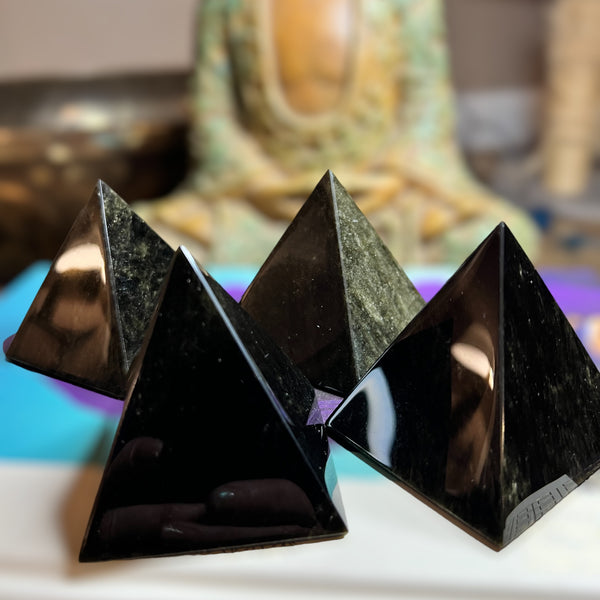 Sheen Obsidian Pyramid