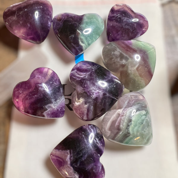Purple Fluorite  Hearts